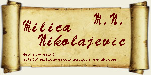 Milica Nikolajević vizit kartica